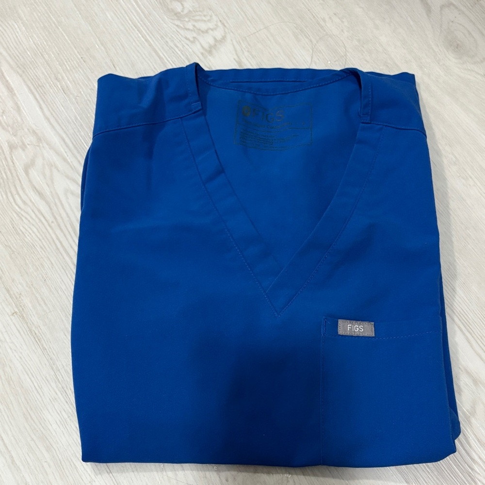 Figs Royal Blue V-Neck Scrub Top